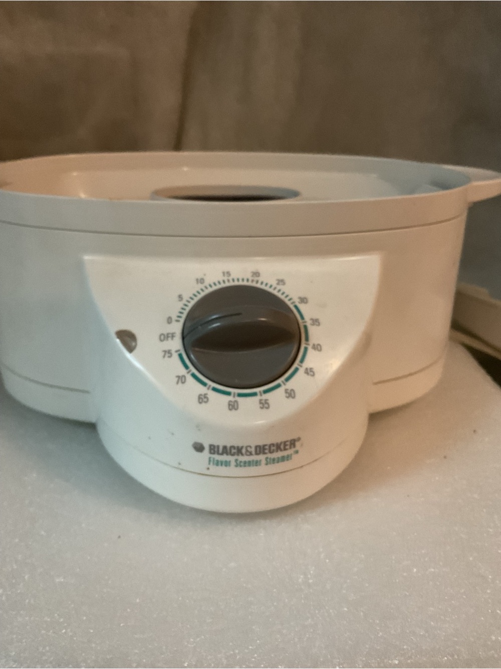 Black & Decker White and Gray Fragrance Steamer with Dial Timer